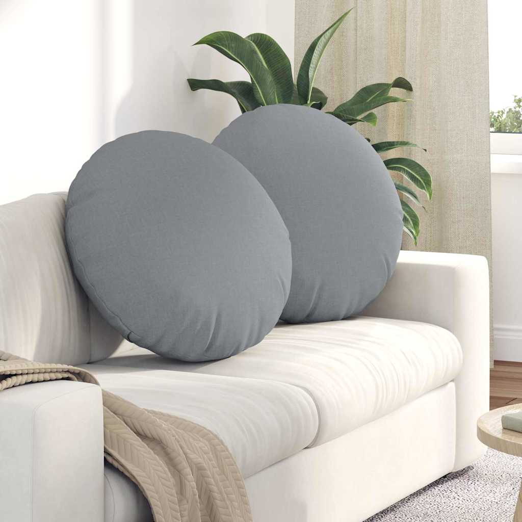 Sædepuder 2 pcs Lysegrå Ø60 x 21 cm Stof
