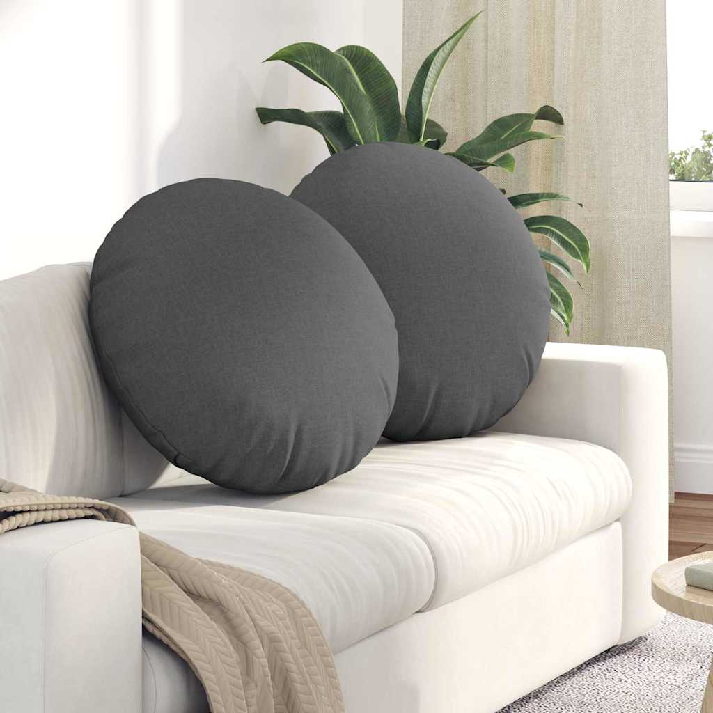 Sædepuder 2 pcs Mørkegrå Ø60 x 21 cm Stof