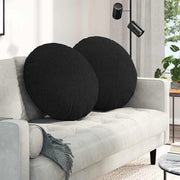 Sædepuder 2 pcs Sort Ø60 x 21 cm Stof