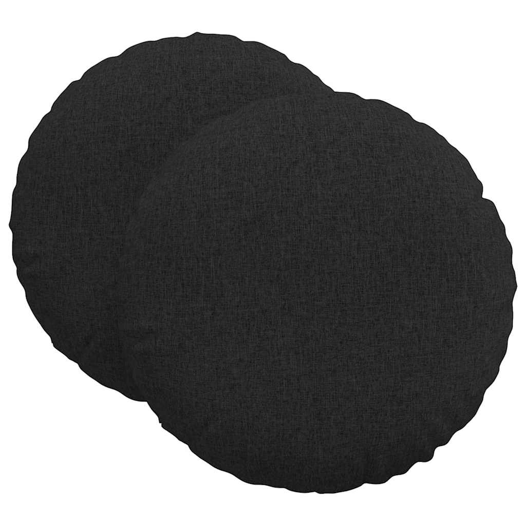 Sædepuder 2 pcs Sort Ø60 x 21 cm Stof