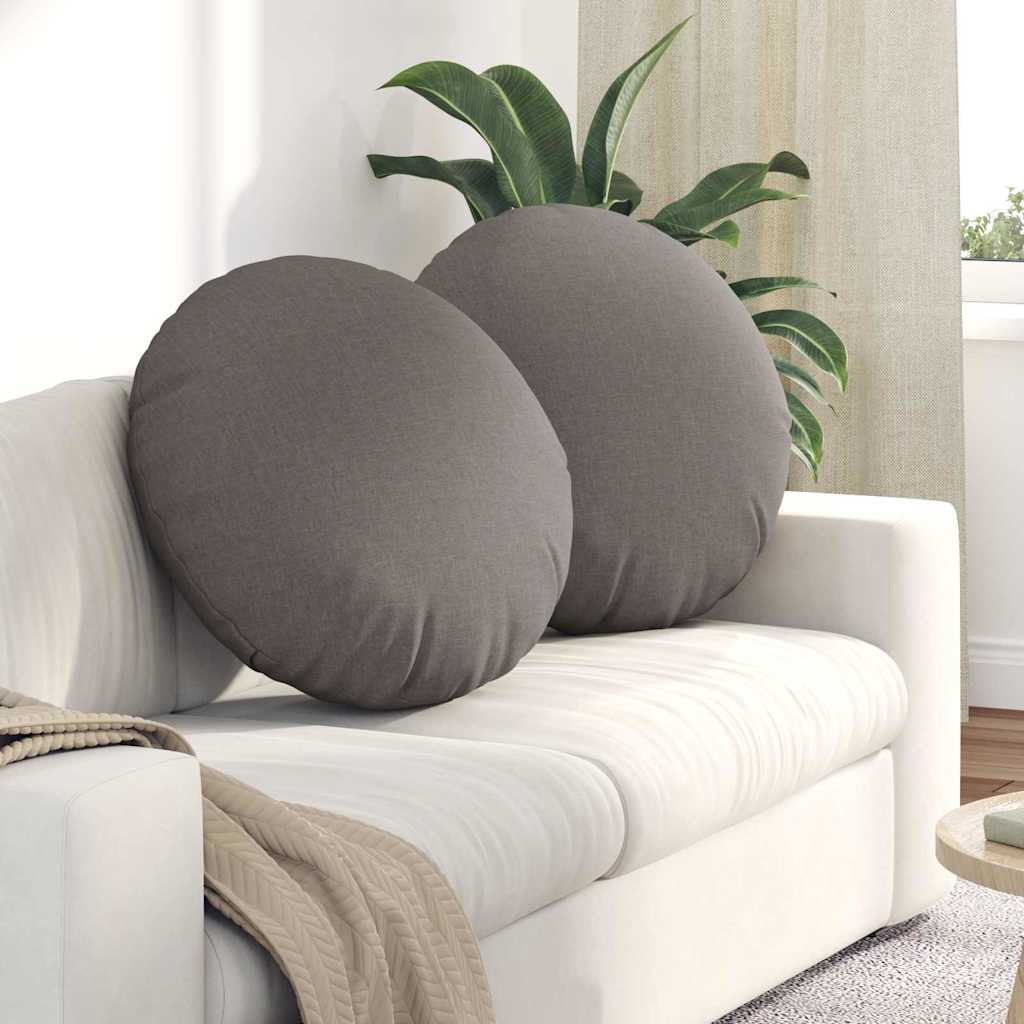 Sædepuder 2 pcs Gråbrun Ø60 x 21 cm Stof