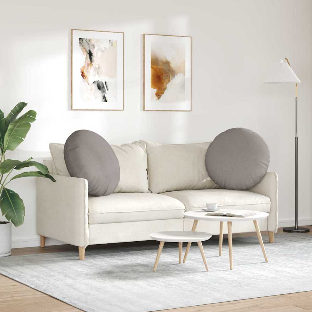 Sædepuder 2 pcs Gråbrun Ø60 x 21 cm Stof