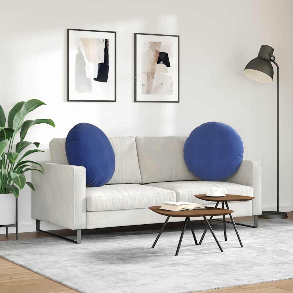 Sædepuder 2 pcs Politi blå Ø60 x 21 cm Fløjl