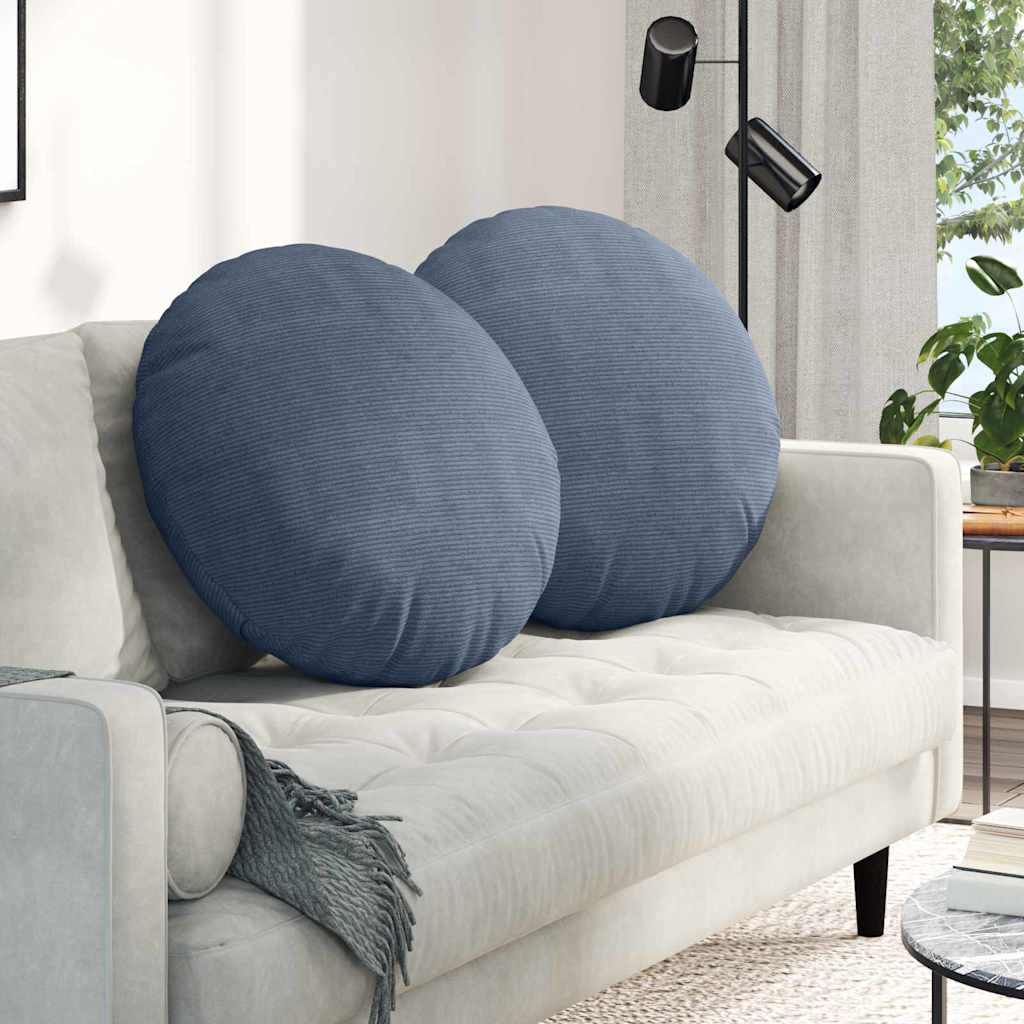 Sædepuder 2 pcs Blå Ø60 x 21 cm Velourstof