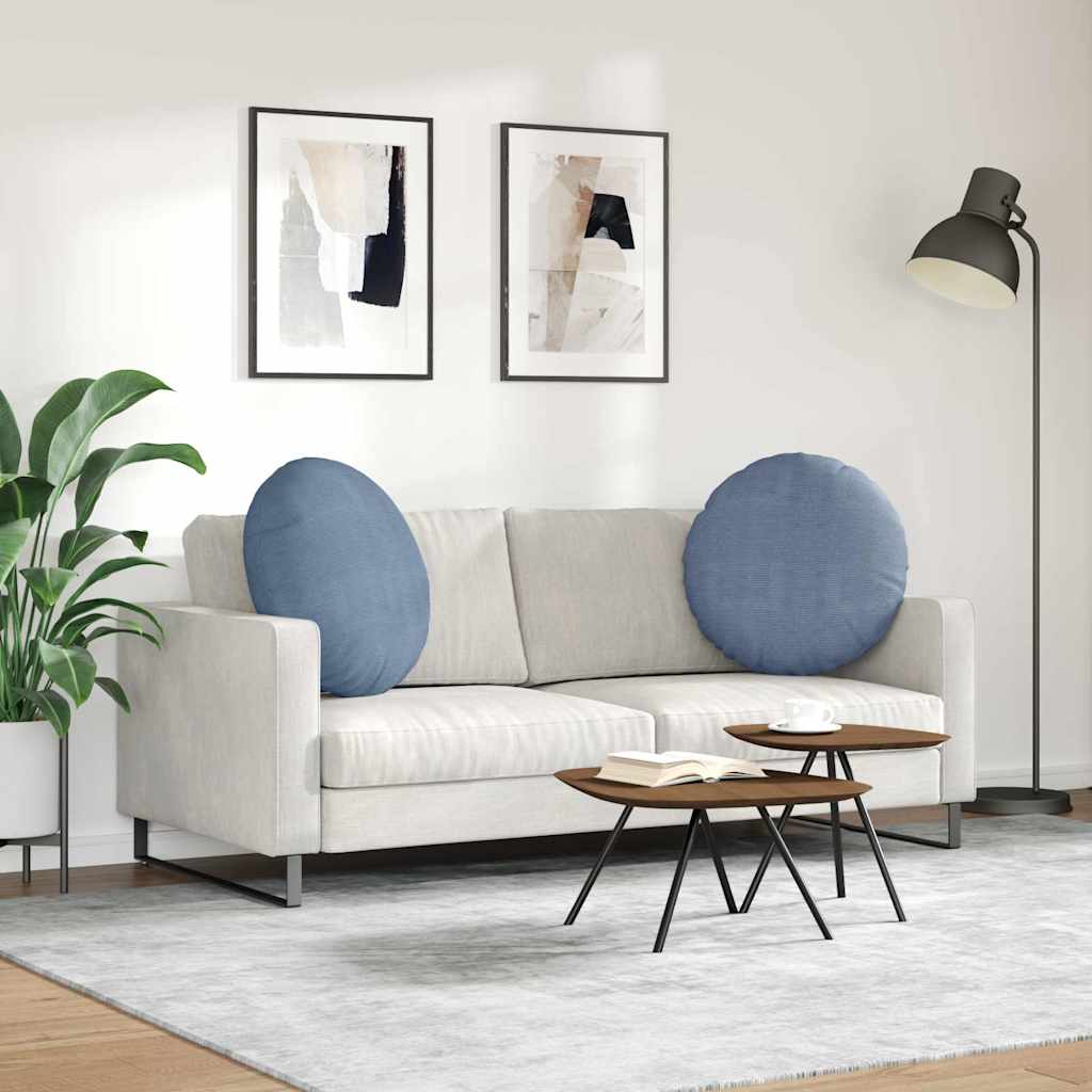 Sædepuder 2 pcs Blå Ø60 x 21 cm Velourstof