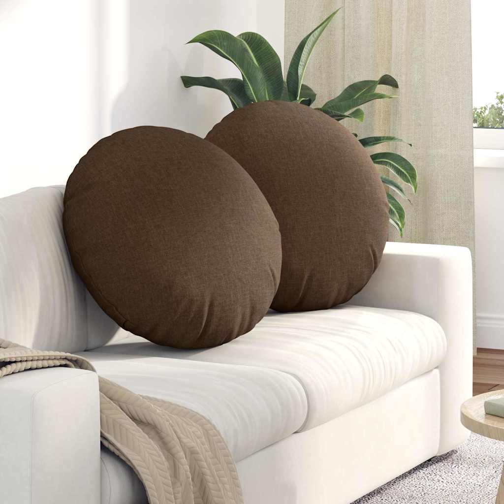 Sædepuder 2 pcs Brun Ø80 x 29 cm Stof