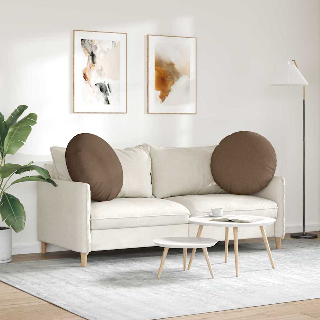 Sædepuder 2 pcs Brun Ø80 x 29 cm Stof