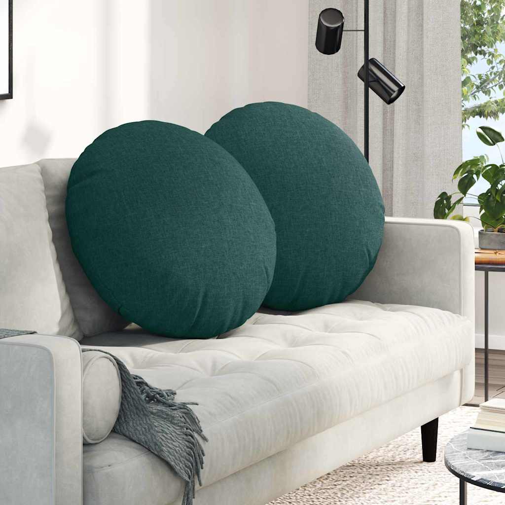 Sædepuder 2 pcs Mørkegrøn Ø80 x 29 cm Stof