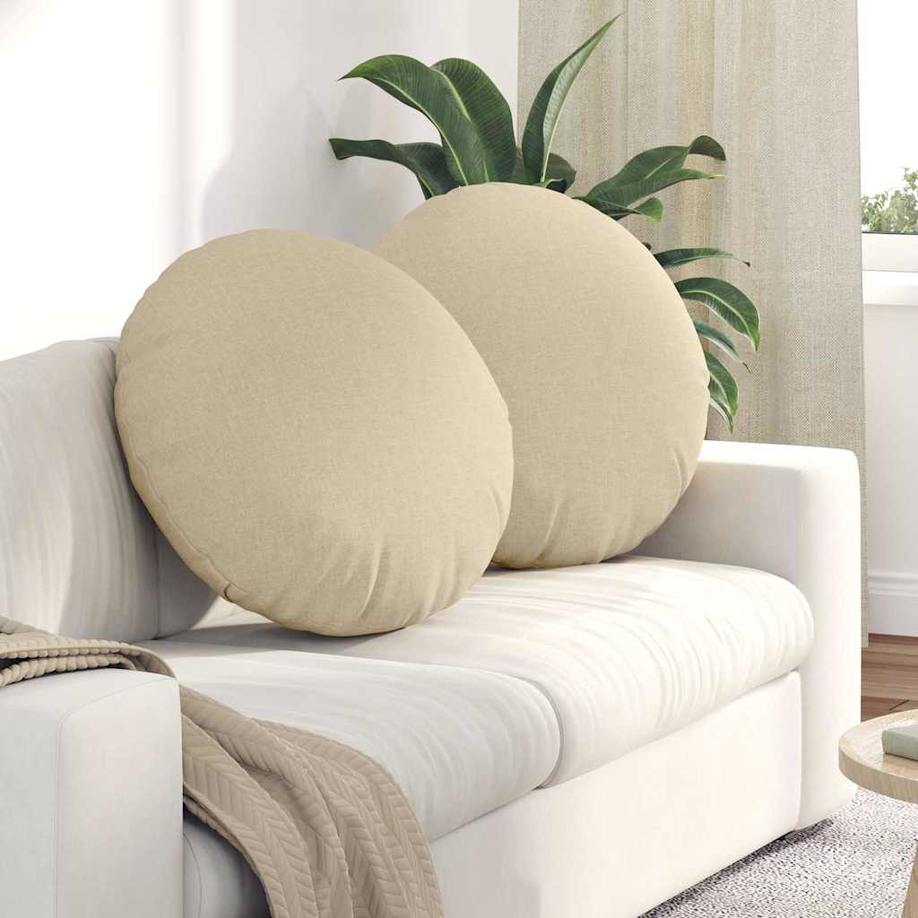 Sædepuder 2 pcs Creme Ø80 x 29 cm Stof