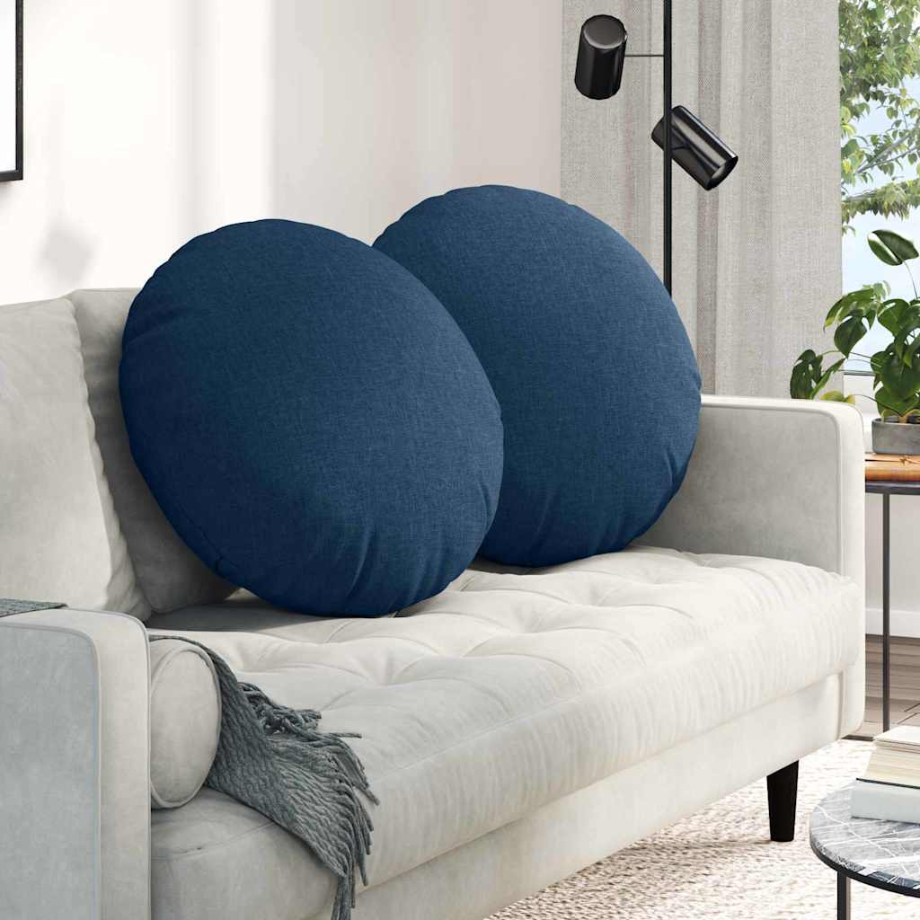 Sædepuder 2 pcs Blå Ø80 x 29 cm Stof