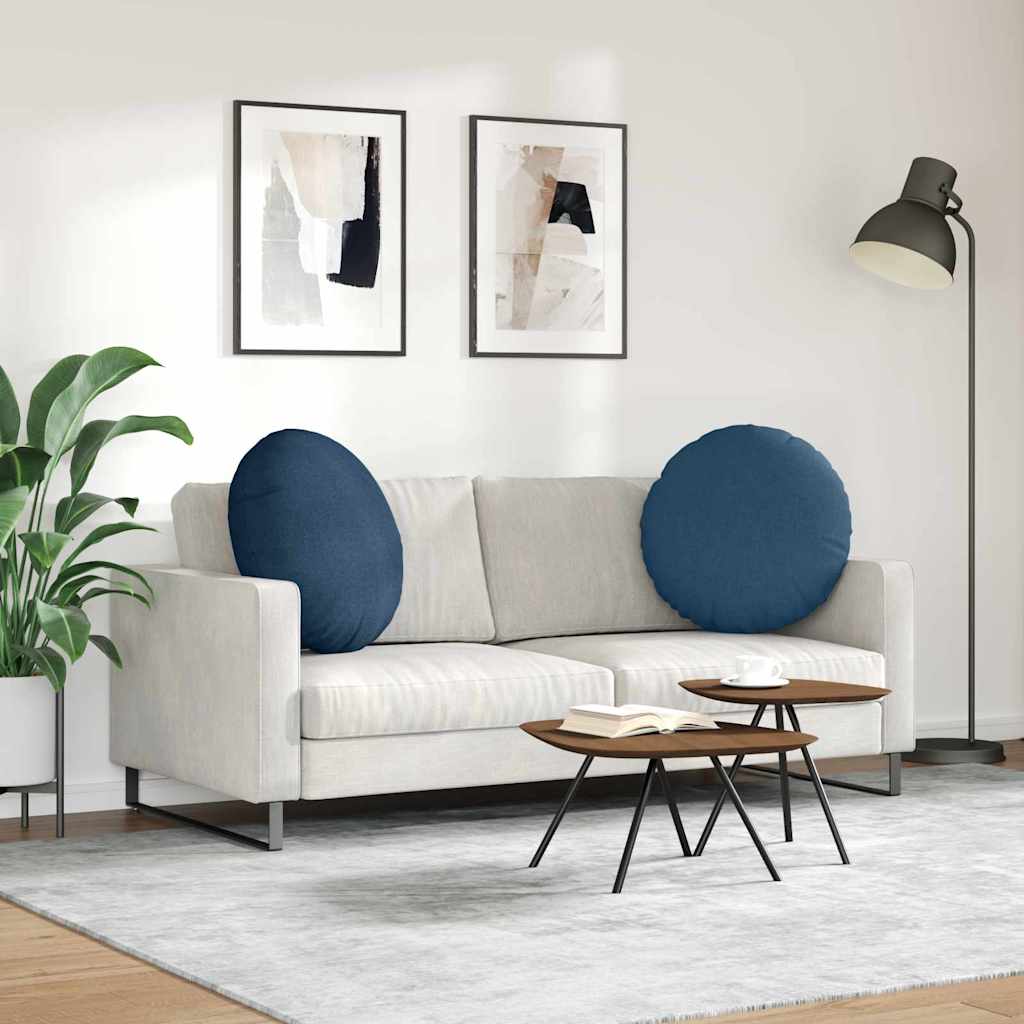 Sædepuder 2 pcs Blå Ø80 x 29 cm Stof