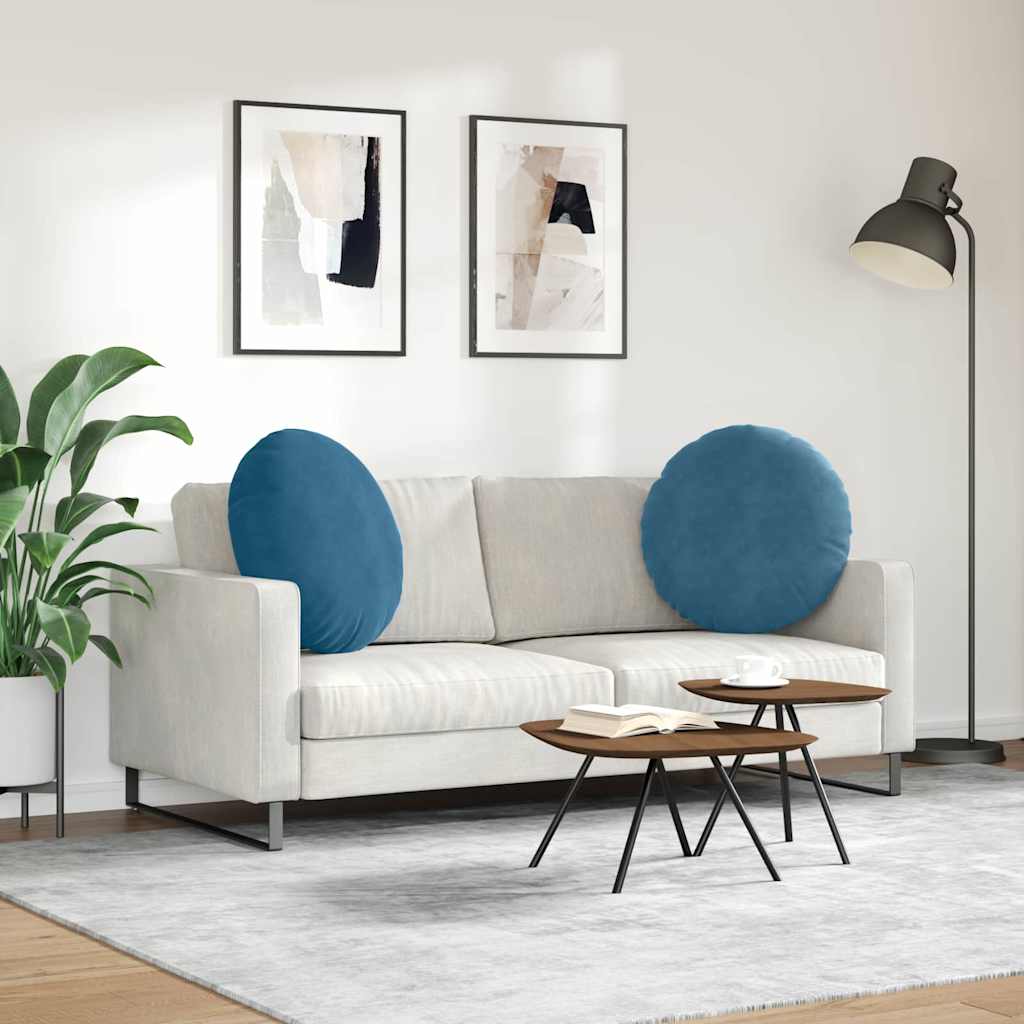 Sædepuder 2 pcs Blå Ø 80 x 29 cm Fløjl
