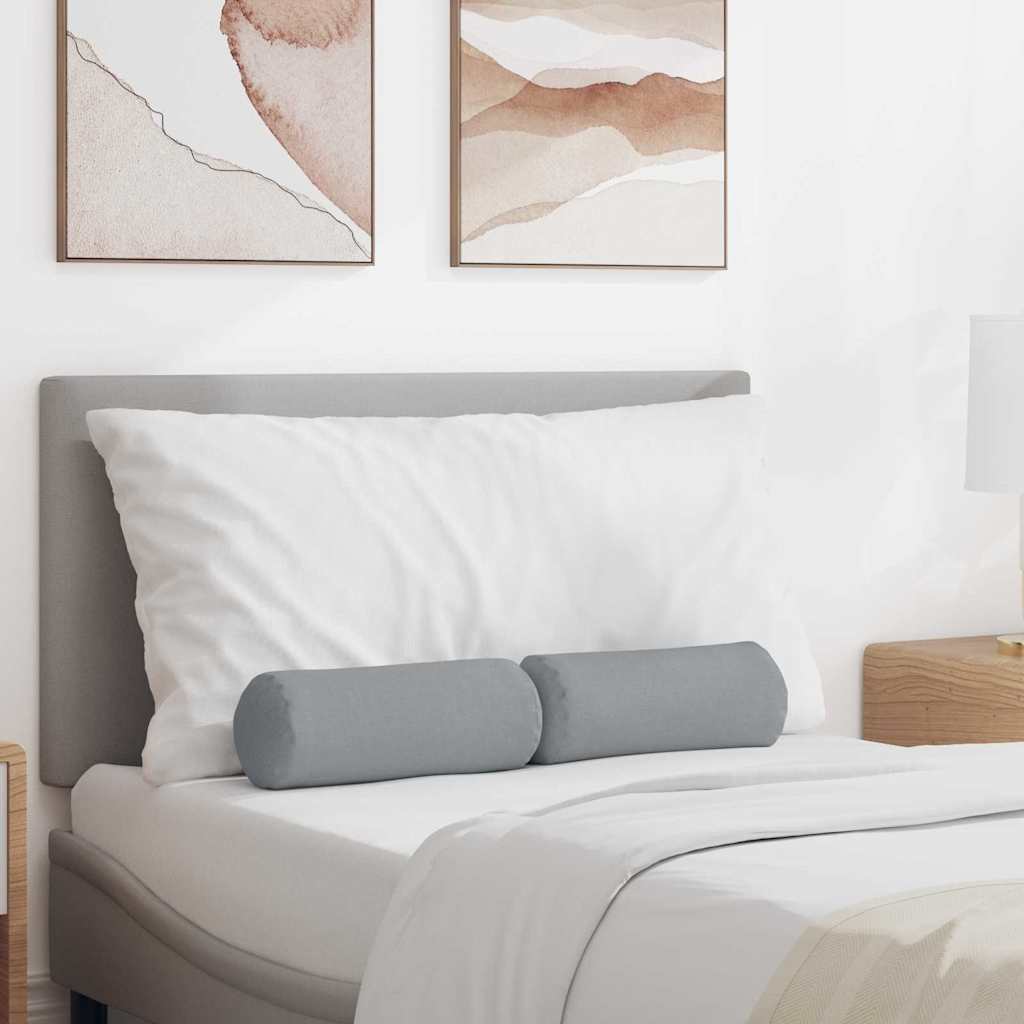 Bolsterpuder 2 pcs Lysegrå Ø 15 x 40 cm Stof