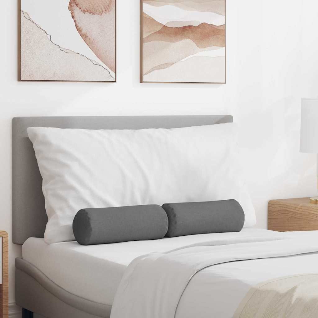 Bolsterpuder 2 pcs Mørkegrå Ø 15 x 40 cm Stof