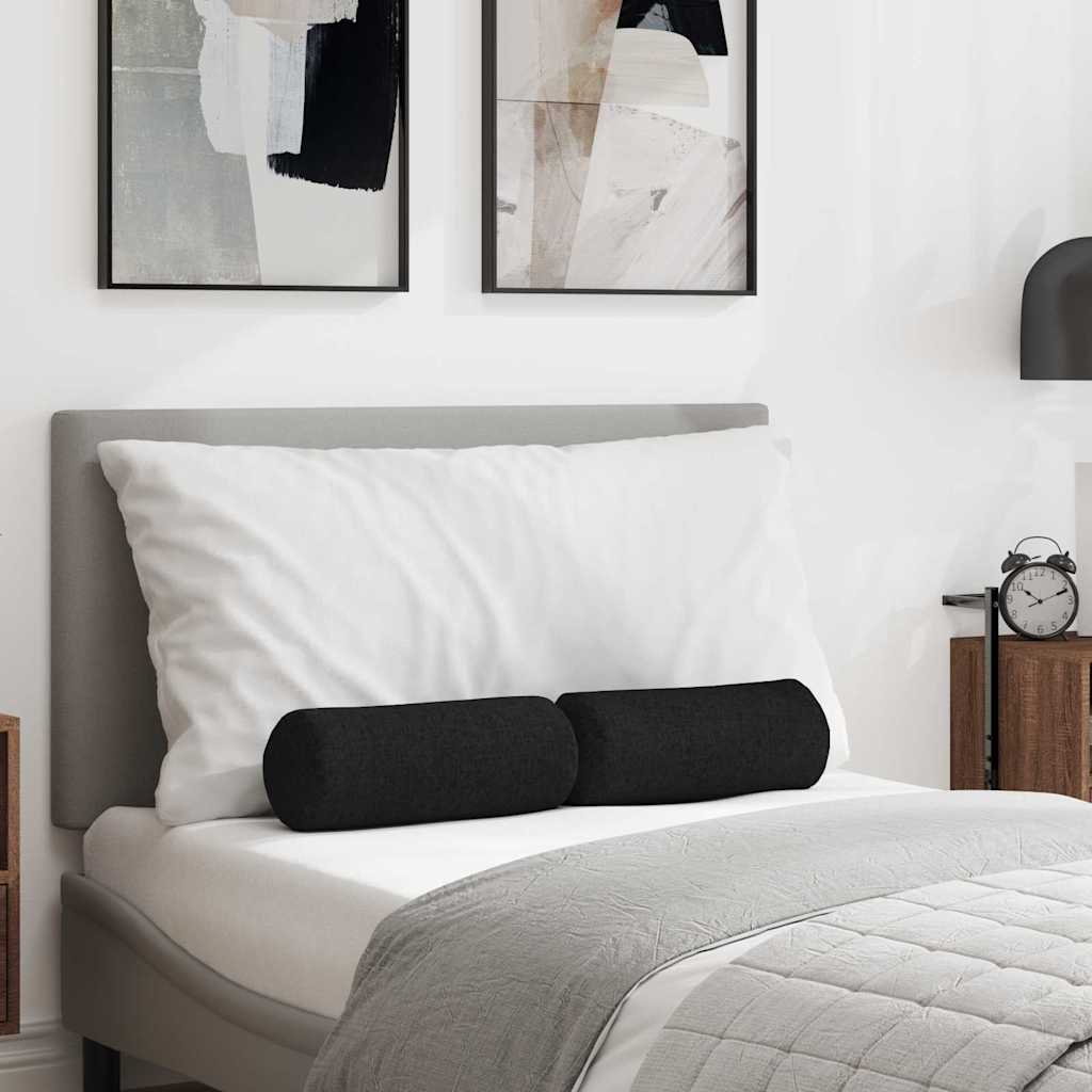 Bolsterpuder 2 pcs Sort Ø 15 x 40 cm Stof