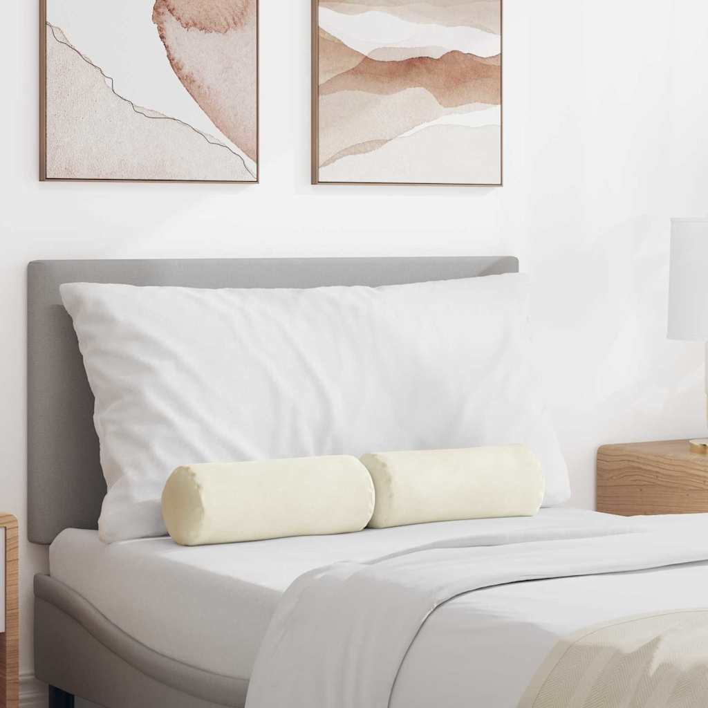 Bolsterpuder 2 pcs Creme Ø 15 x 40 cm Velourstof
