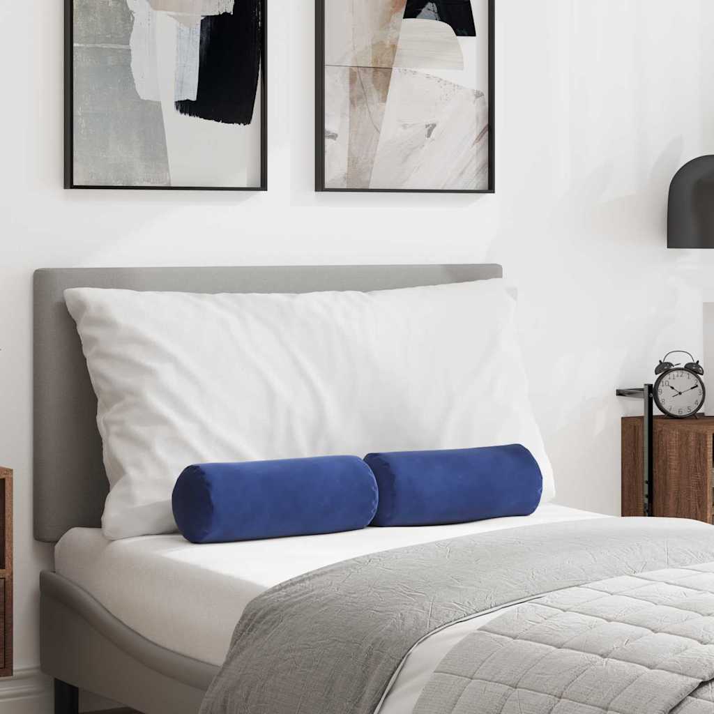 Bolsterpuder 2 pcs Politi blå Ø 15 x 40 cm Velourstof