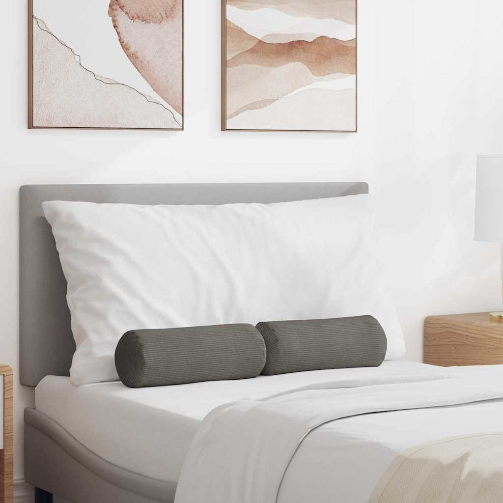 Bolsterpuder 2 pcs Lysegrå Ø 15 x 40 cm Velourstof