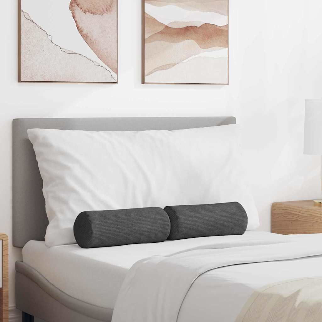 Bolsterpuder 2 pcs Mørkegrå Ø 15 x 40 cm Velourstof