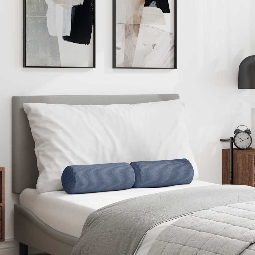 Bolsterpuder 2 pcs Blå Ø 15 x 40 cm Velourstof