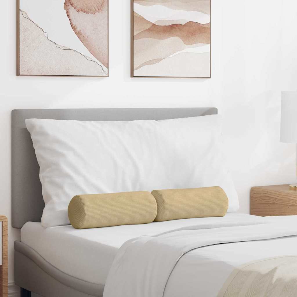 Bolsterpuder 2 pcs Grågrøn Ø 15 x 40 cm Velourstof