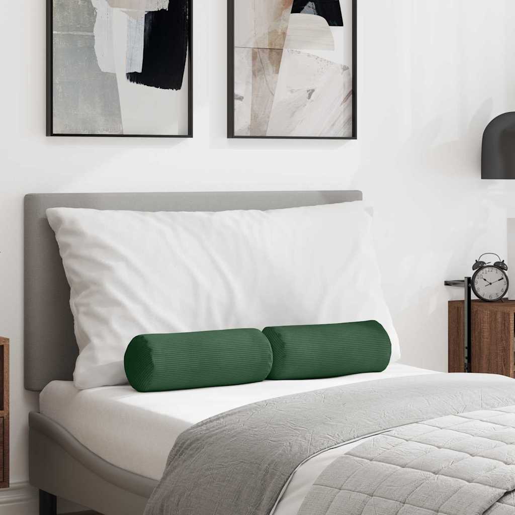 Bolsterpuder 2 pcs Mørkegrøn Ø 15 x 40 cm Velourstof