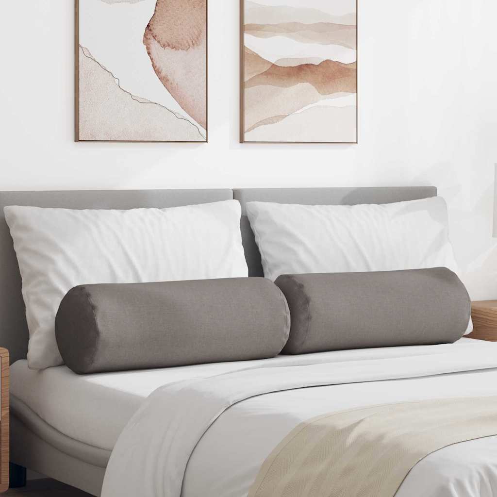 Bolsterpuder 2 pcs Gråbrun Ø 25 x 70 cm Stof billede