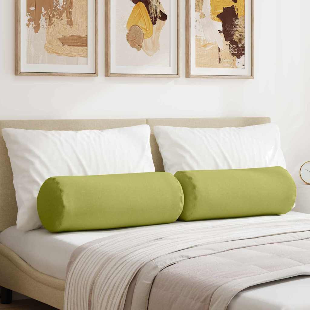 Bolsterpuder 2 pcs Lys grøn Ø 25 x 70 cm Stof billede