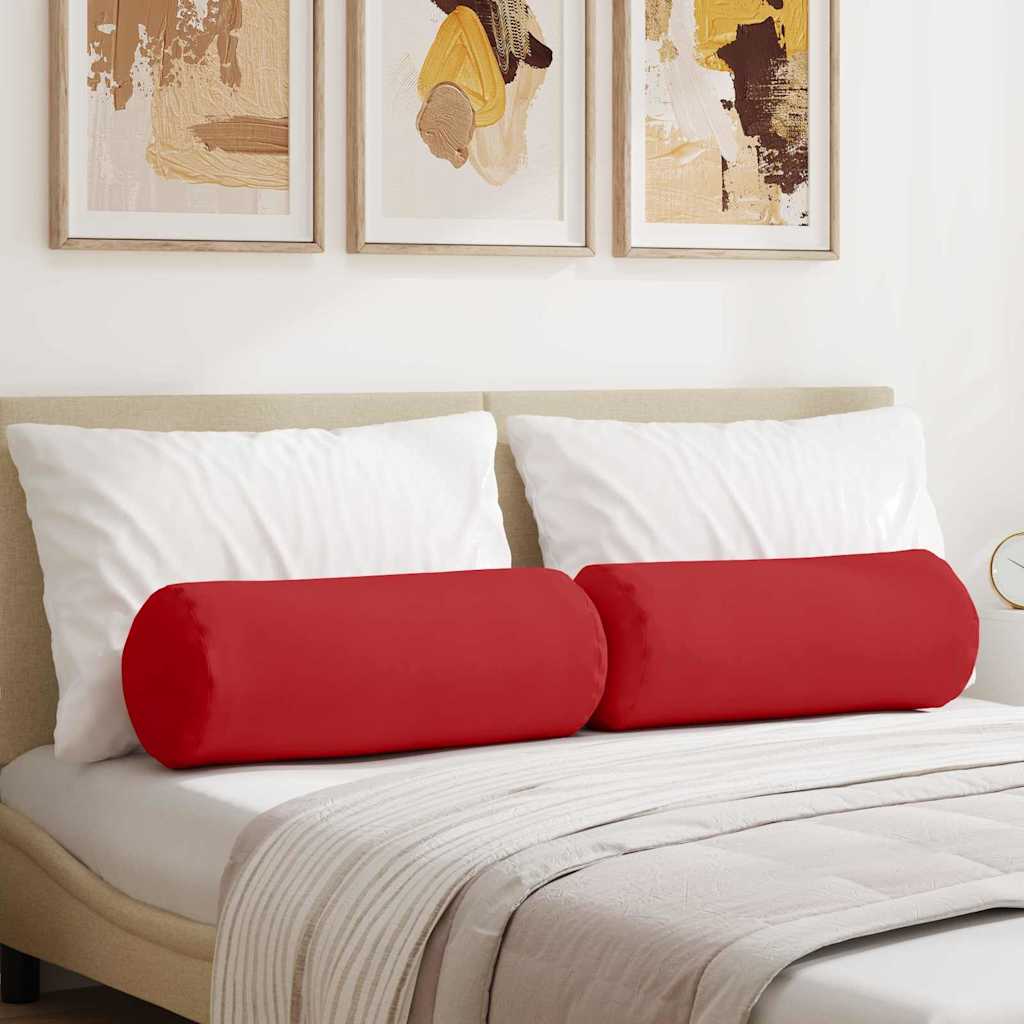 Bolsterpuder 2 pcs Rød Ø 25 x 70 cm Stof billede