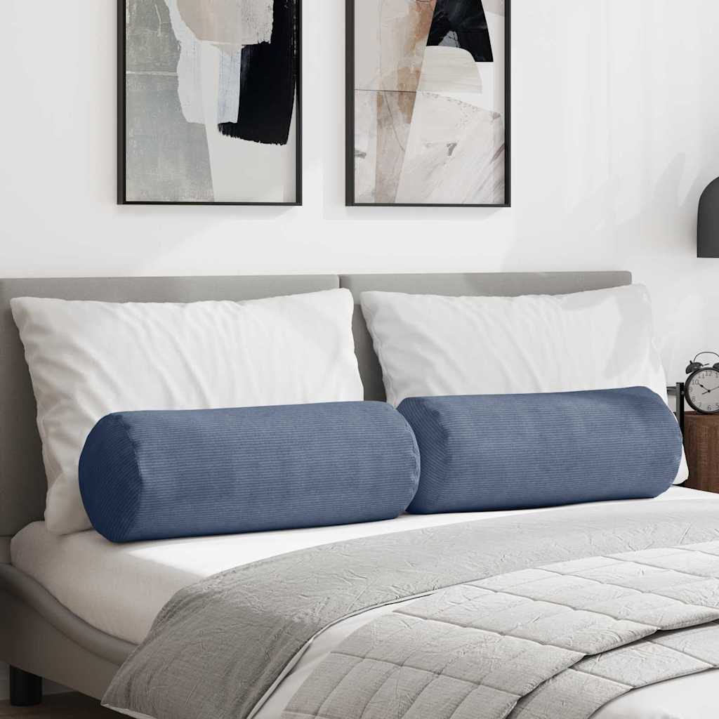 Bolsterpuder 2 pcs Blå Ø 25 x 70 cm Velourstof billede