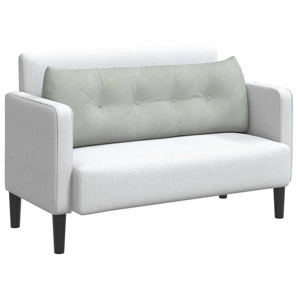 Rygpude Lysegrå 140 x 24 x 50 cm Fløjl