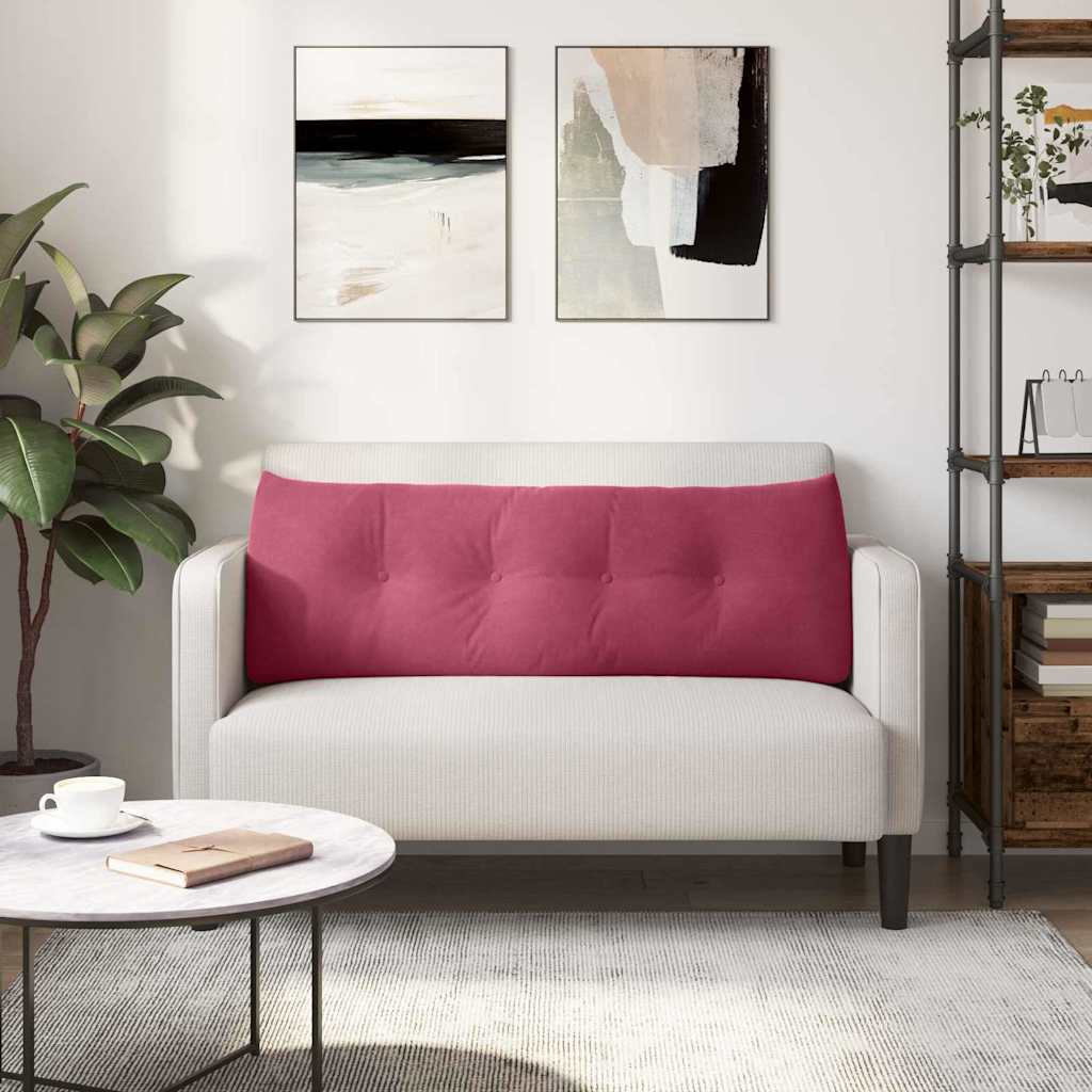 Rygpude Vinrød 140 x 24 x 50 cm Fløjl