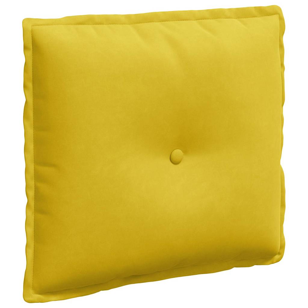 Rygpude Gul 50 x 45 cm Velourstof