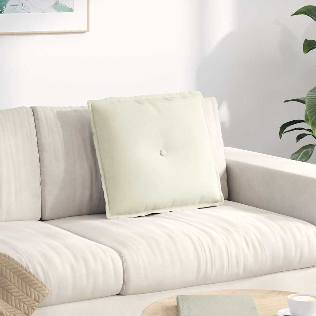 Rygpude Creme 50 x 45 cm Velourstof