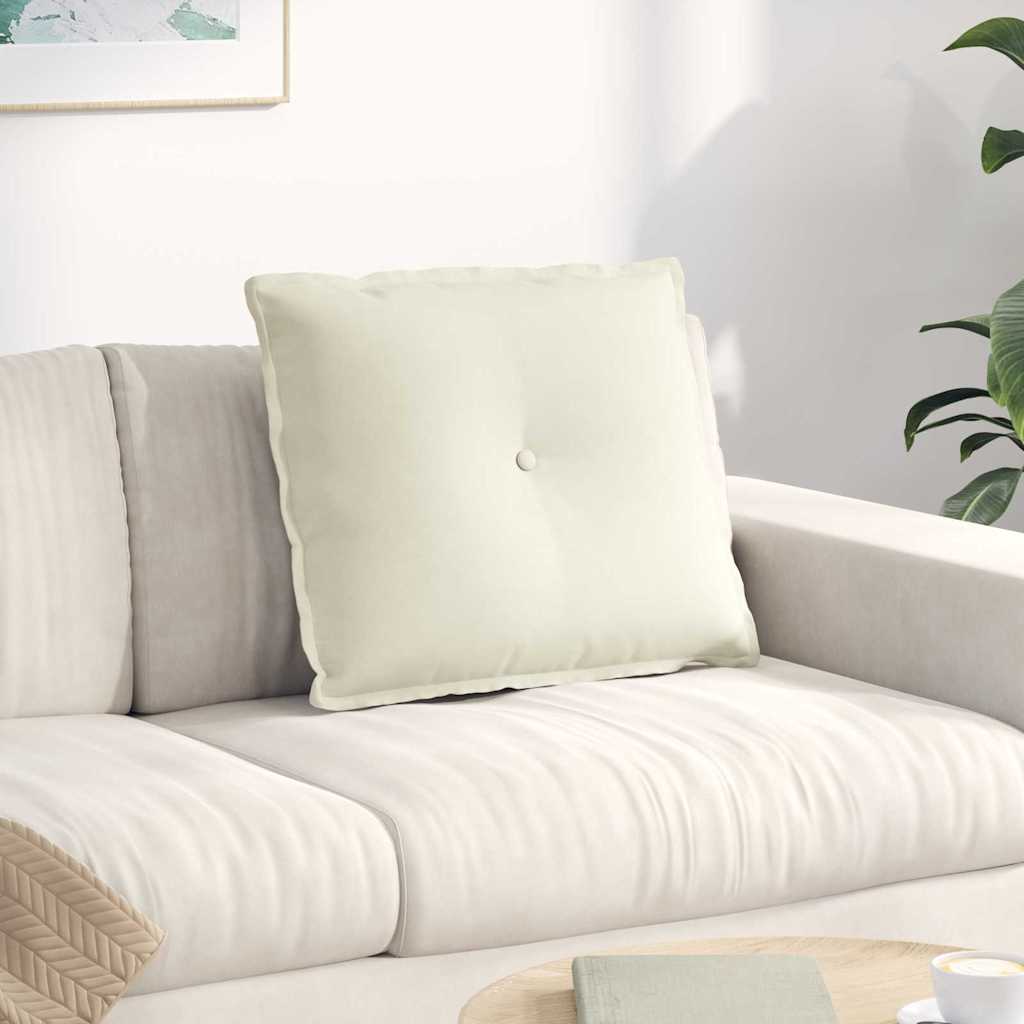 Rygpude Creme 60 x 50 cm Velourstof