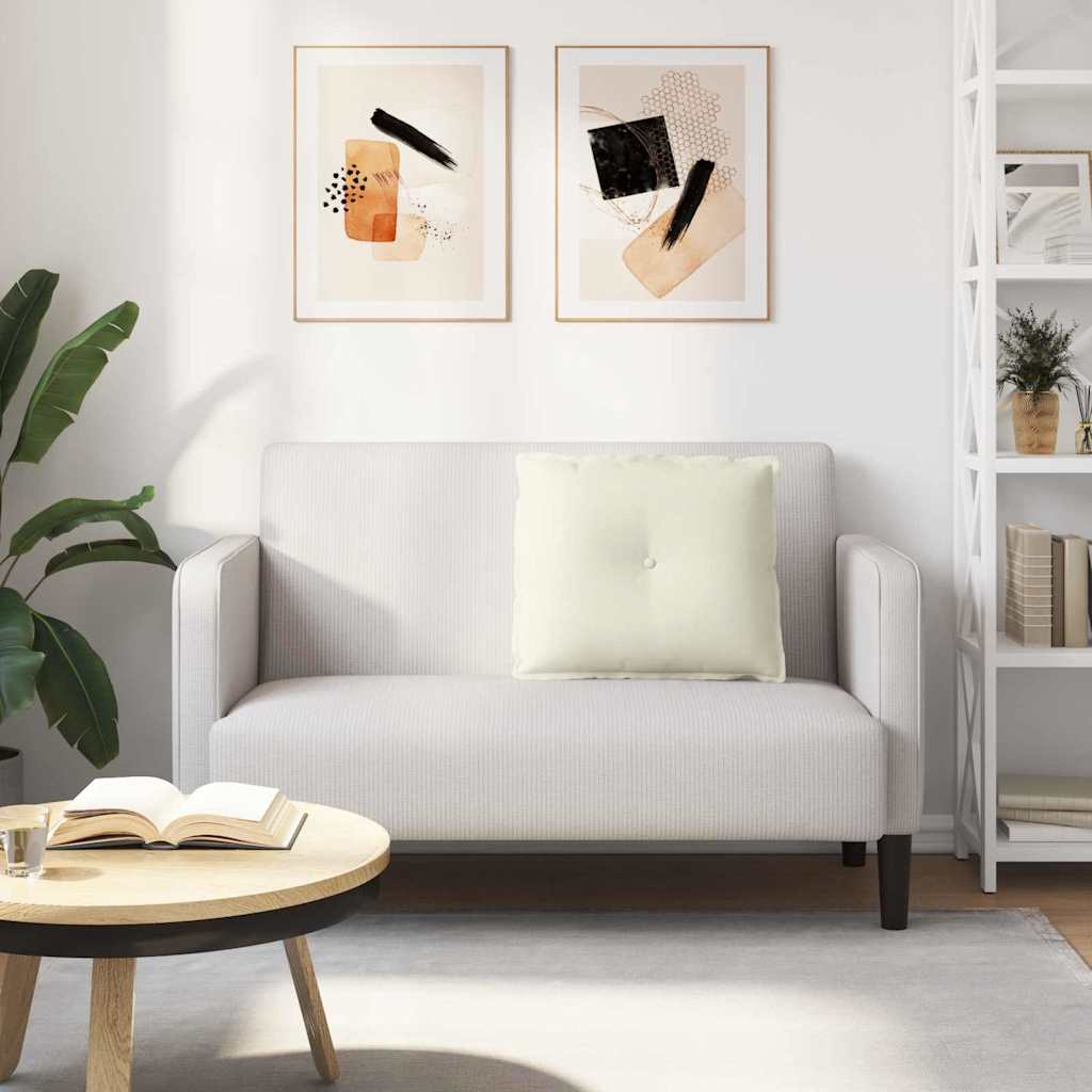 Rygpude Creme 60 x 50 cm Velourstof