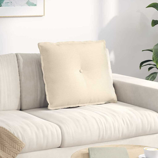 Rygpude Creme 60 x 50 cm Velourstof