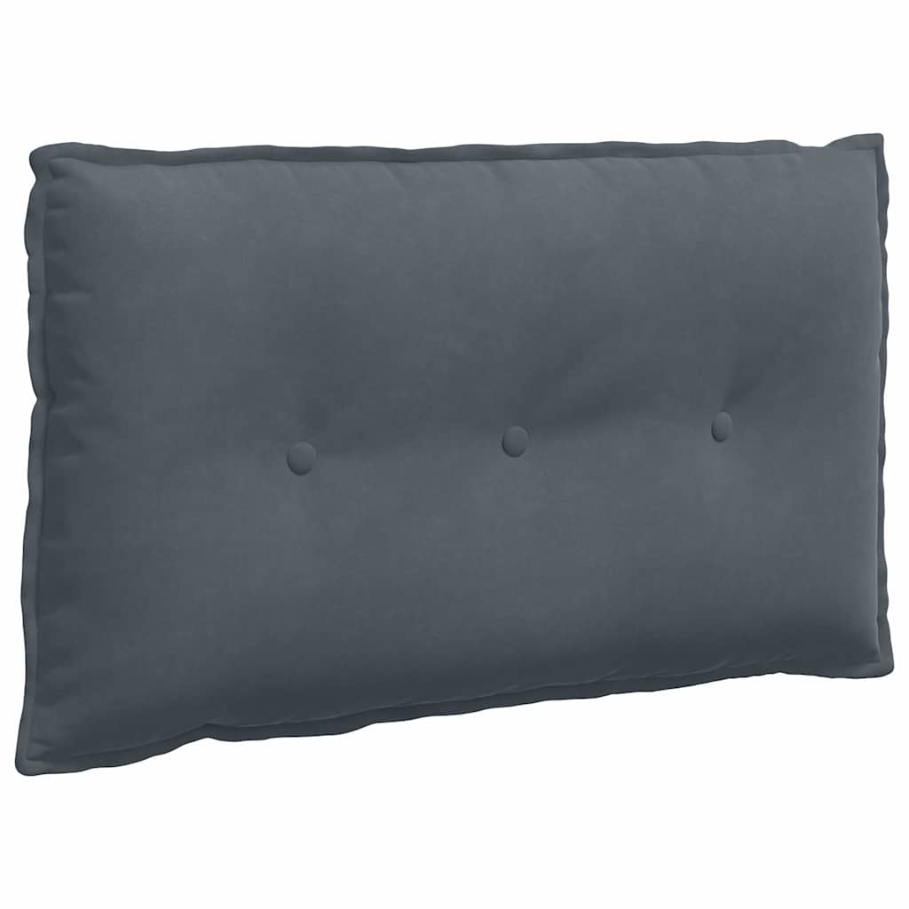 Rygpude Mørkegrå 80 x 50 cm Velourstof