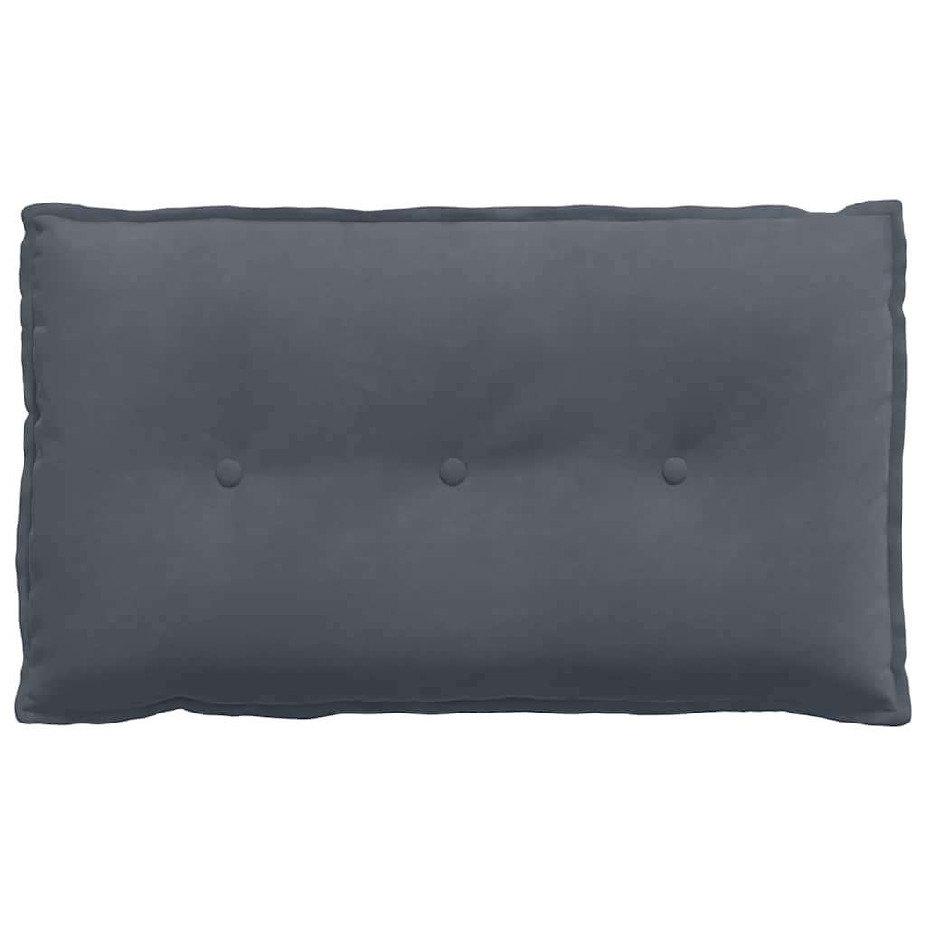 Rygpude Mørkegrå 80 x 50 cm Velourstof