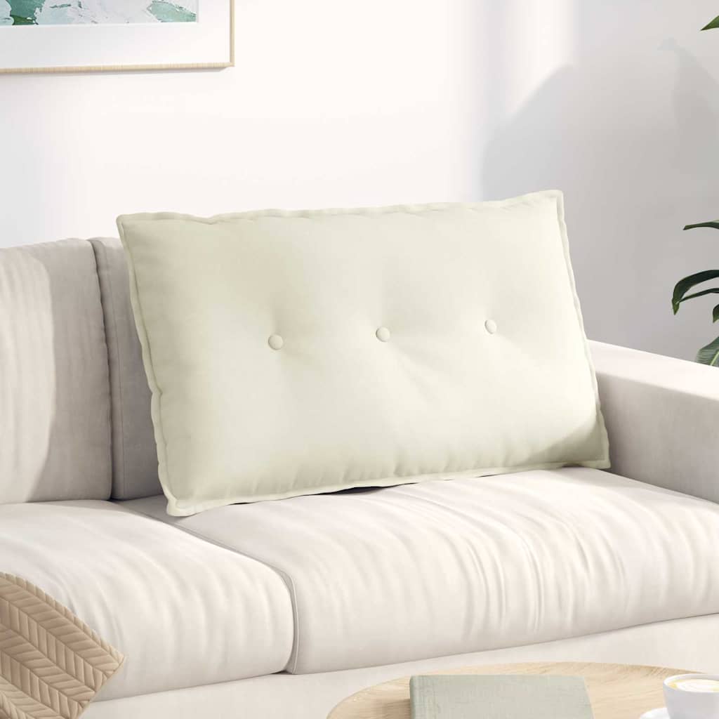 Rygpude Creme 80 x 50 cm Velourstof