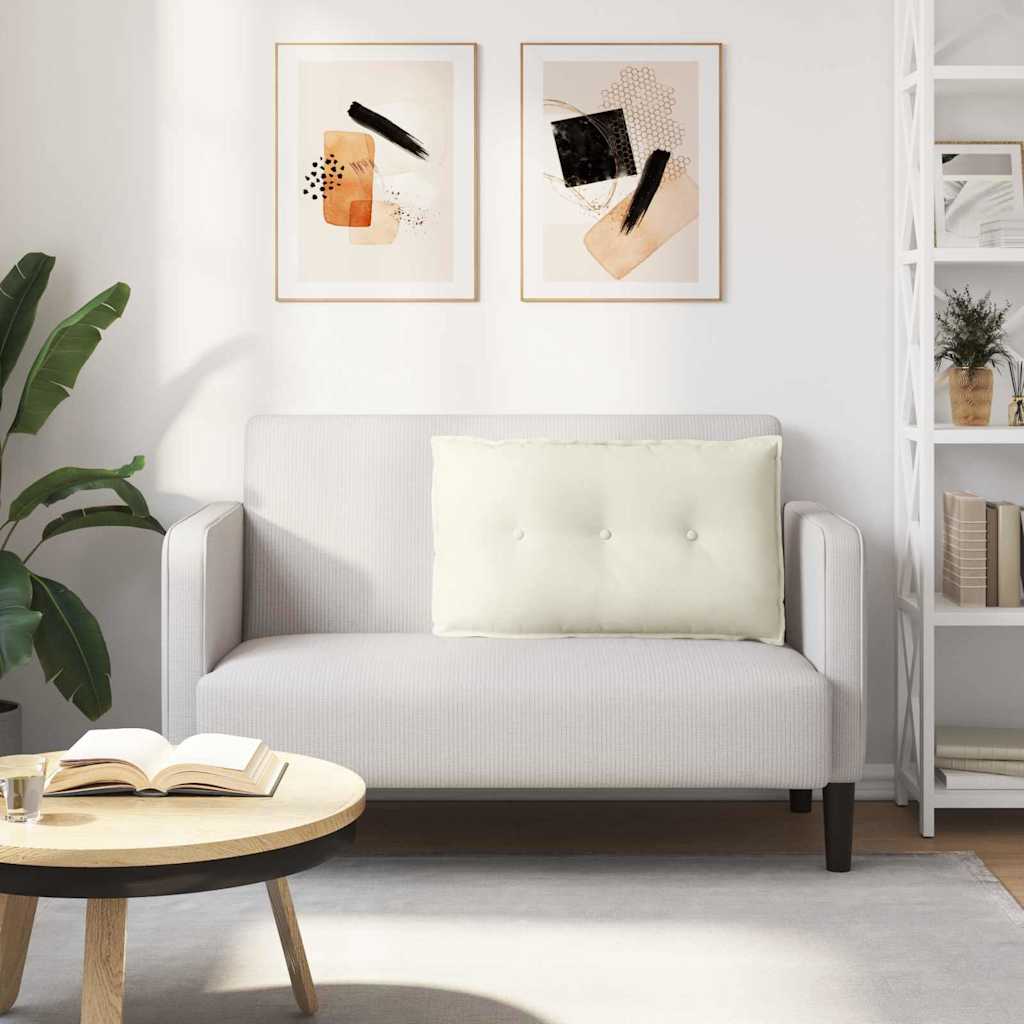 Rygpude Creme 80 x 50 cm Velourstof