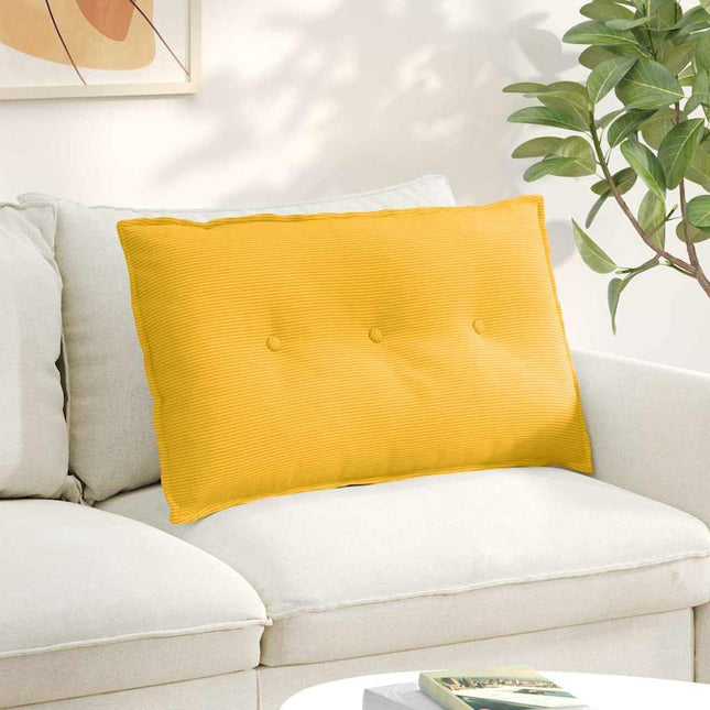 Rygpude Lys Gul 80 x 50 cm Velourstof