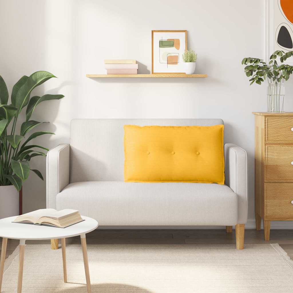 Rygpude Lys Gul 80 x 50 cm Velourstof