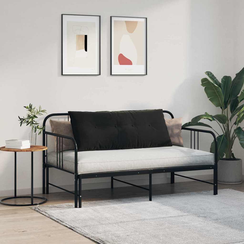 Rygpude Sort 120 x 50 cm Velourstof