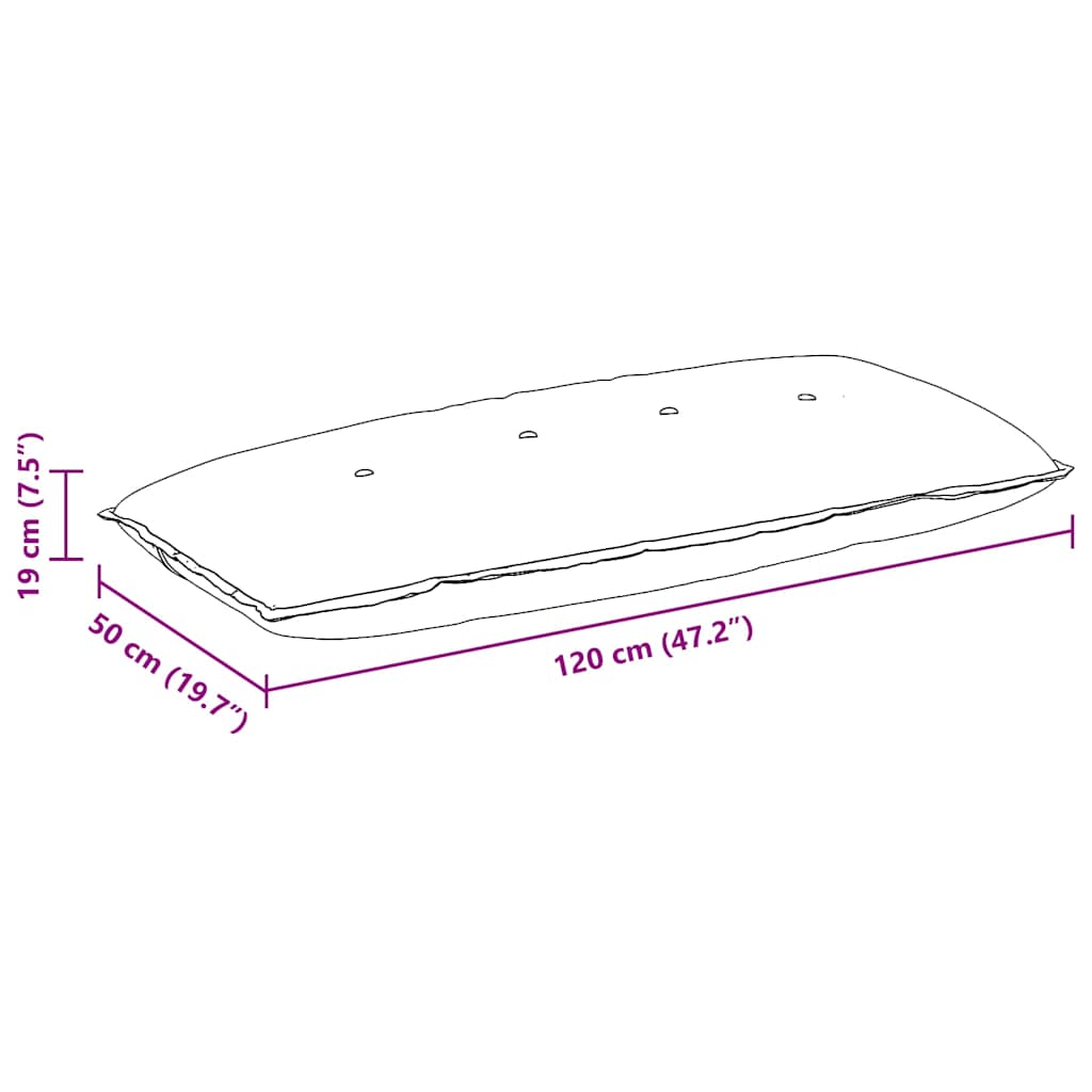 Rygpude Sort 120 x 50 cm Velourstof
