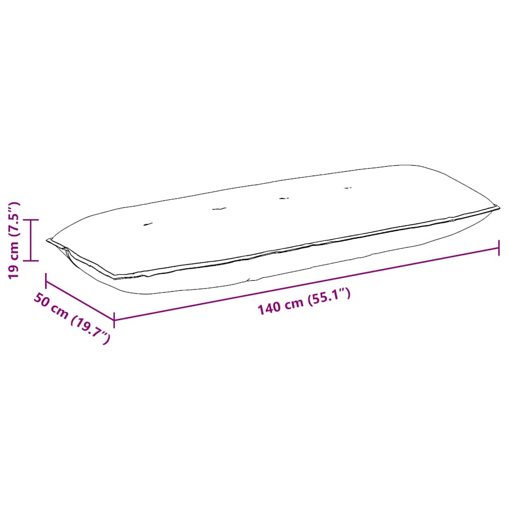 Rygpude Gul 140 x 50 cm Velourstof