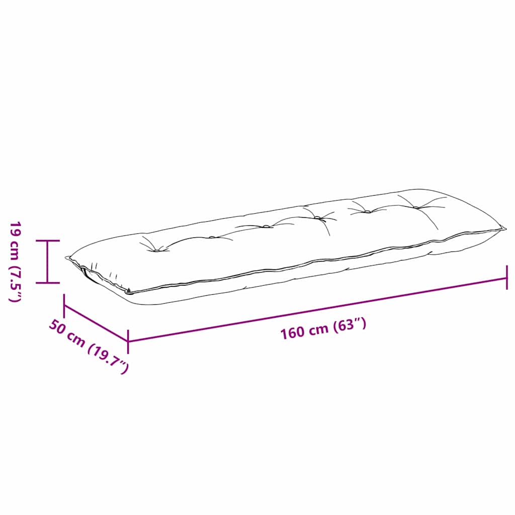 Rygpude Blå 160 x 50 cm Velourstof