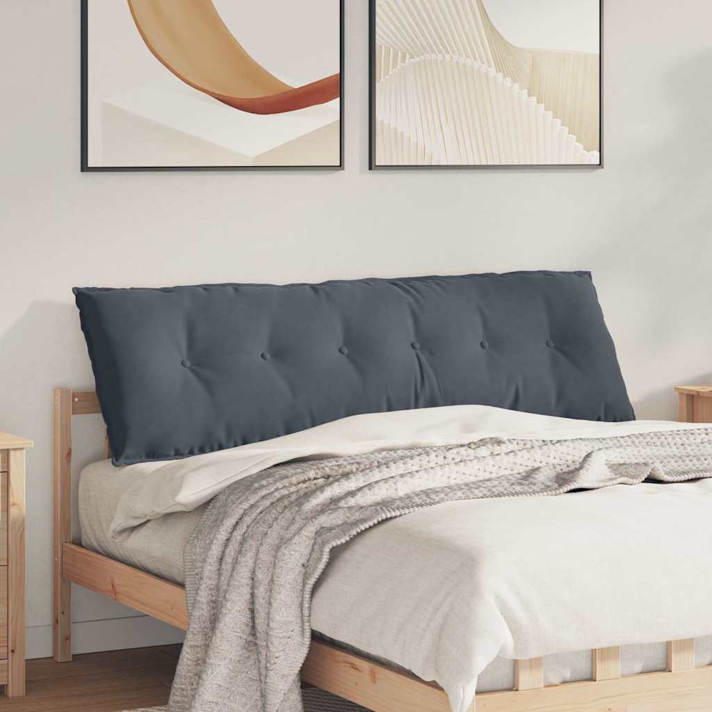 Rygpude Mørkegrå 160 x 50 cm Velourstof
