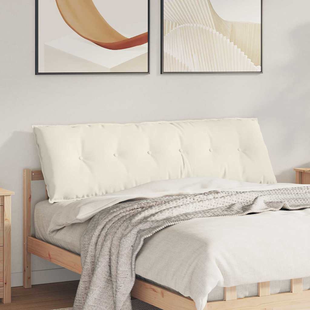 Rygpude Creme 160 x 50 cm Velourstof