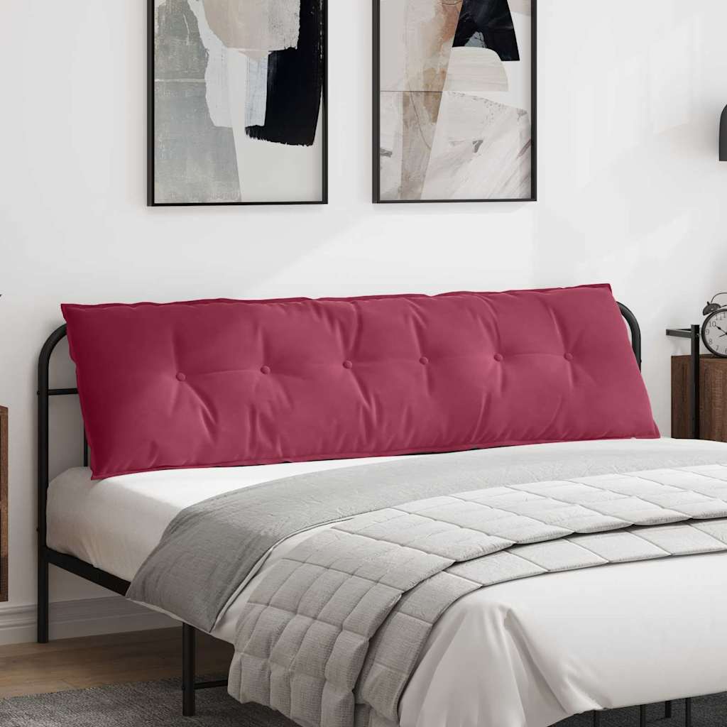 Rygpude Vinrød 180 x 50 cm Velourstof